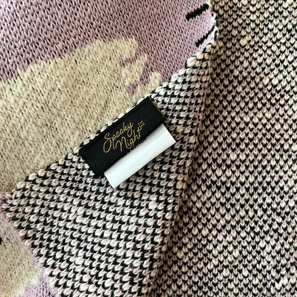 Spooky Night Halloween Blanket throw! Lavender and white!